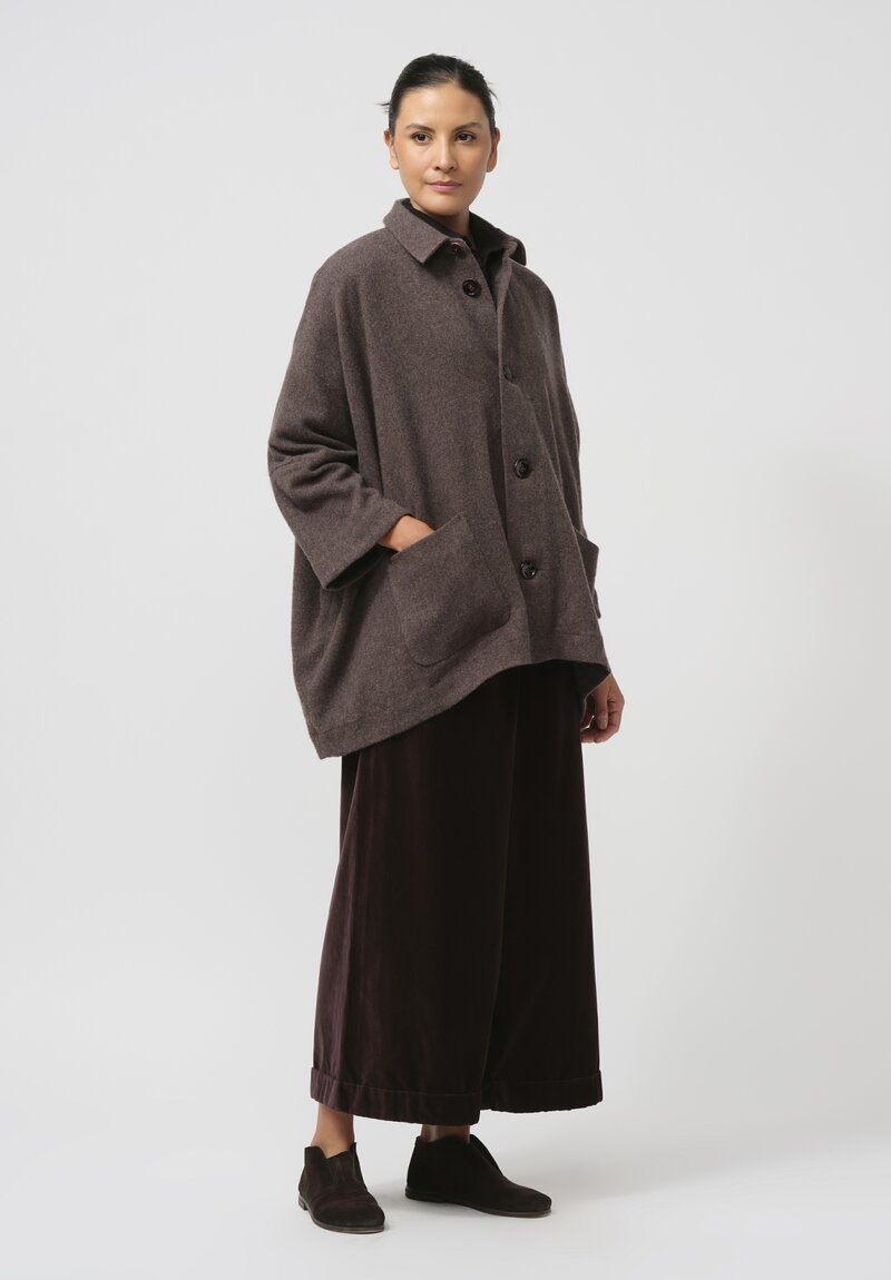 Kaval Soft Woven Haori Jacket in Brown	