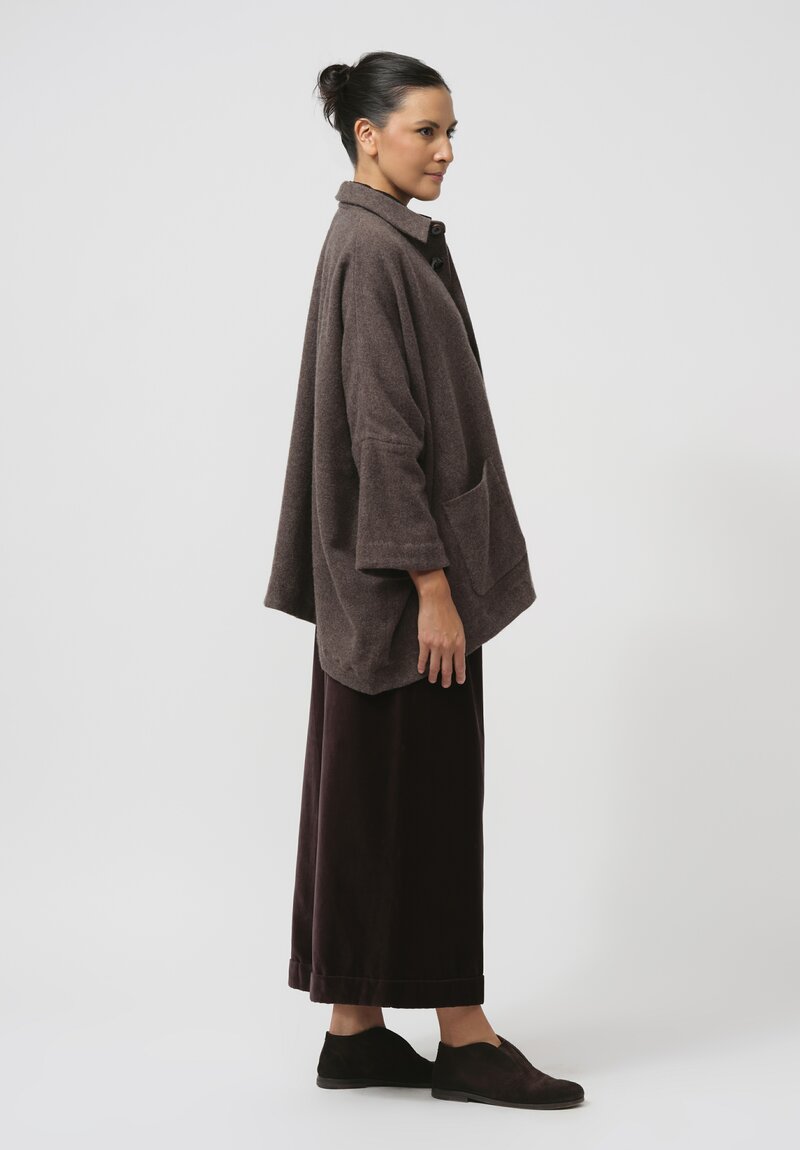 Kaval Soft Woven Haori Jacket in Brown	