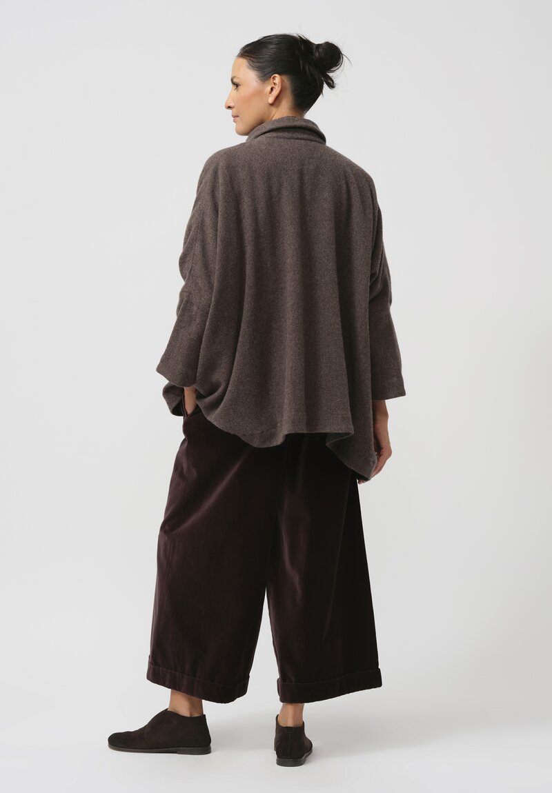 Kaval Soft Woven Haori Jacket in Brown	