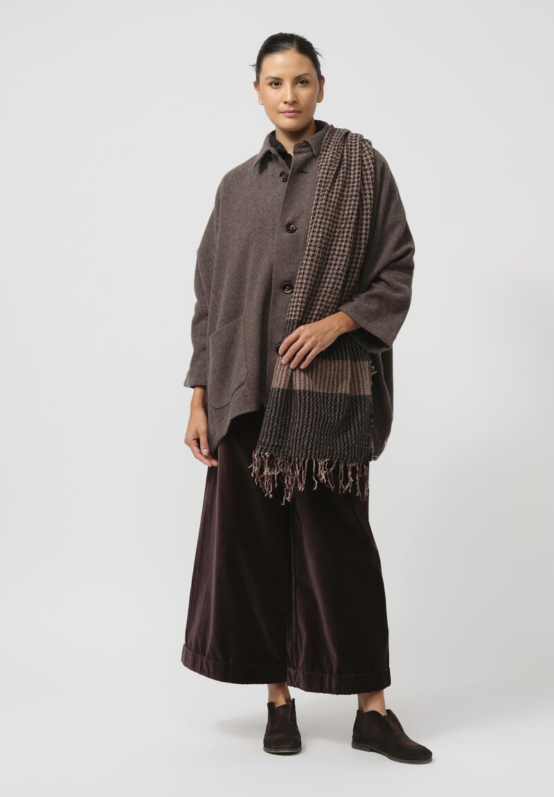 Kaval Soft Woven Haori Jacket in Brown	