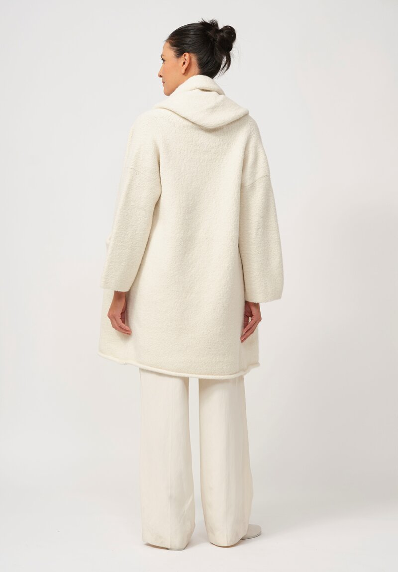 Lauren Manoogian Alpaca Capote Coat in Raw White	