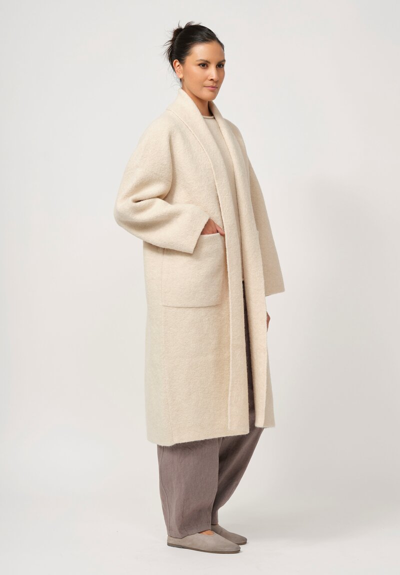 Lauren Manoogian Double Face Long Coat in Alabaster Cream	