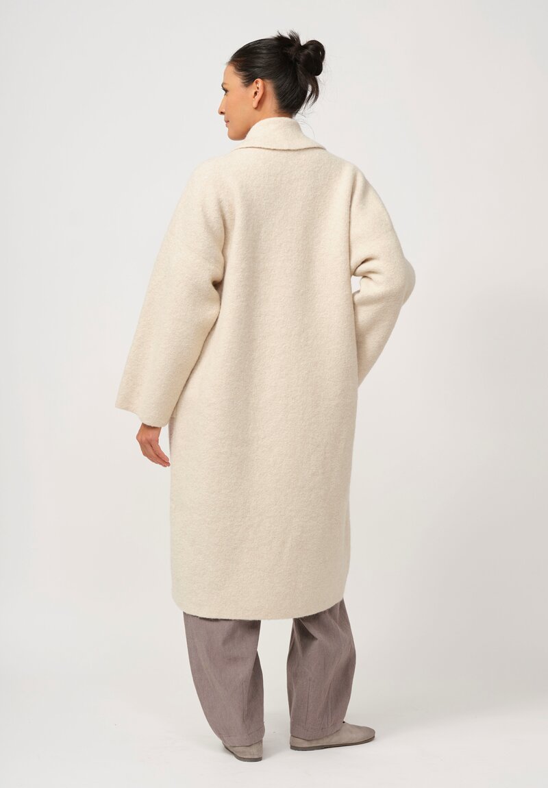 Lauren Manoogian Double Face Long Coat in Alabaster Cream	