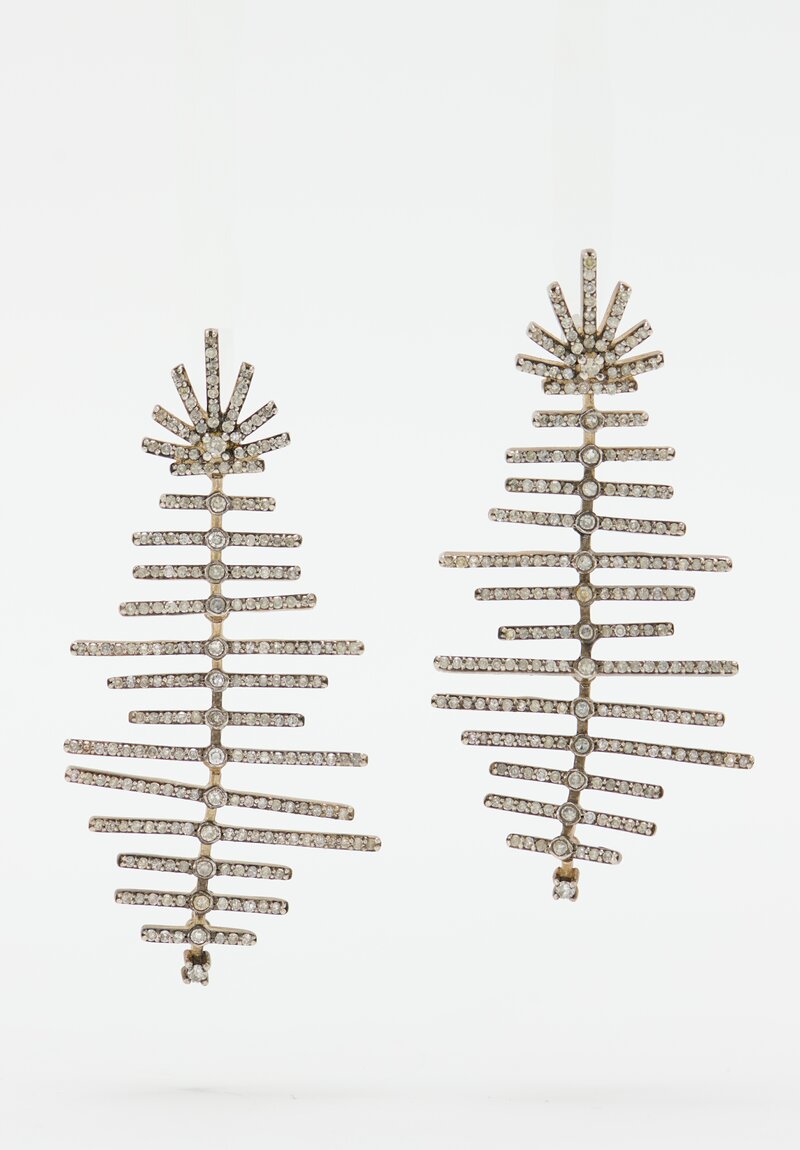 Irit Design Sterling Silver, Diamond Winter Trees Earrings	