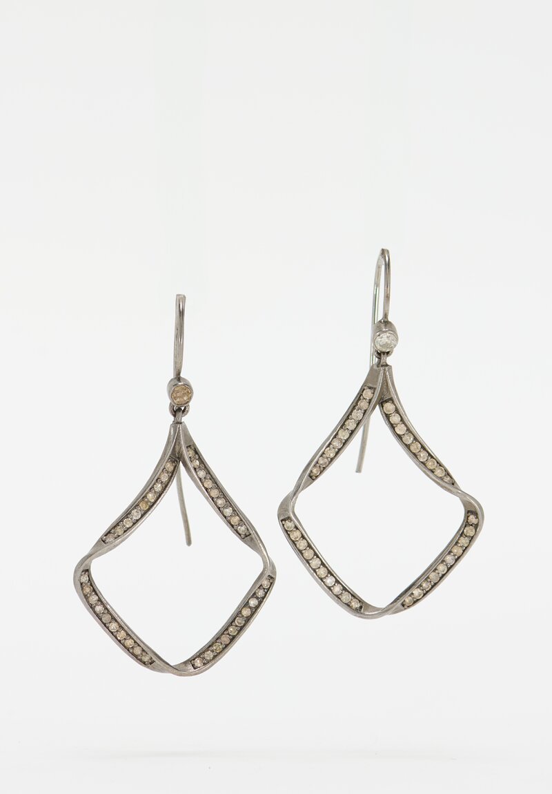 Irit Design Sterling Silver, Diamond Loopy Hoop Earrings	