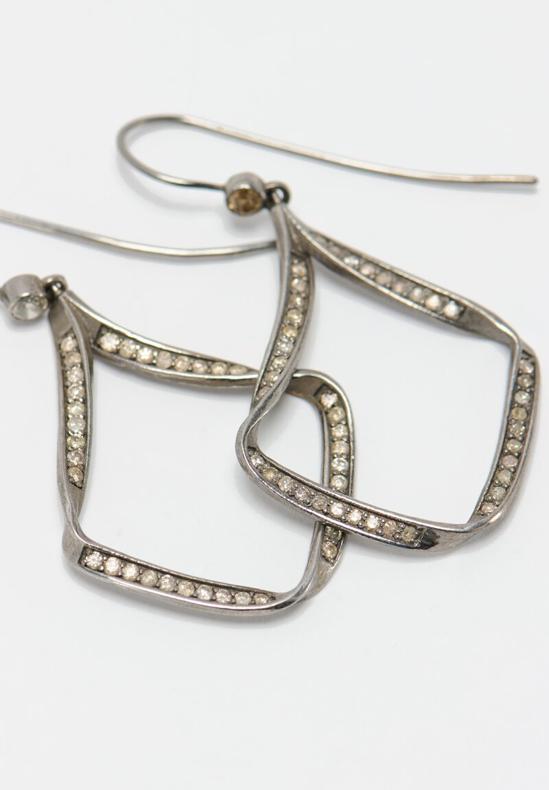 Irit Design Sterling Silver, Diamond Loopy Hoop Earrings	