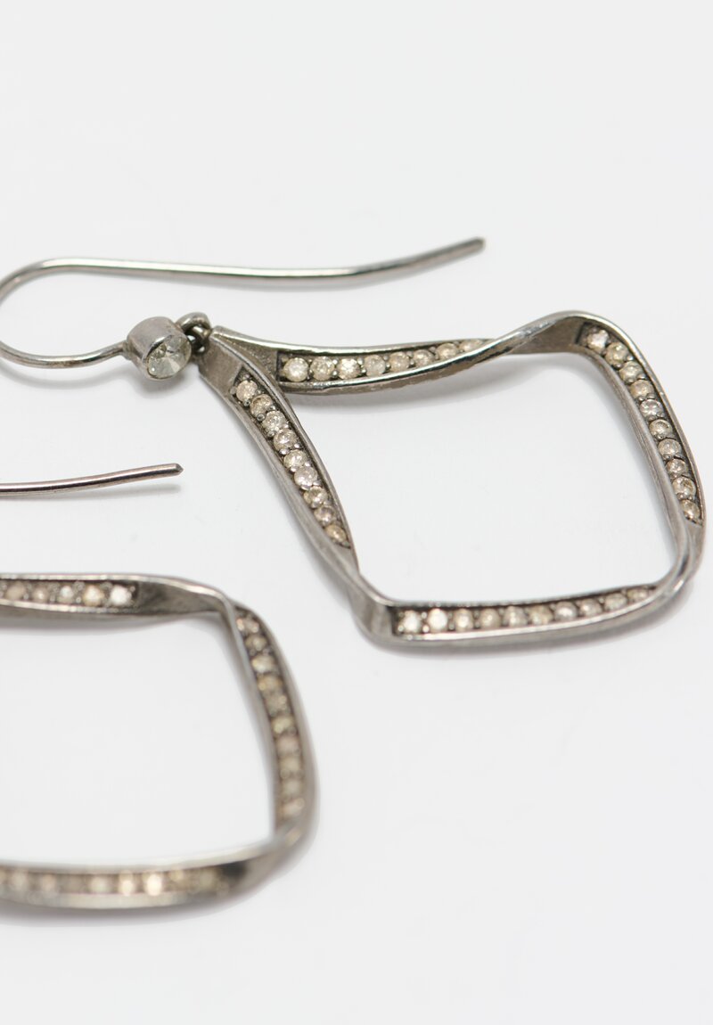 Irit Design Sterling Silver, Diamond Loopy Hoop Earrings	