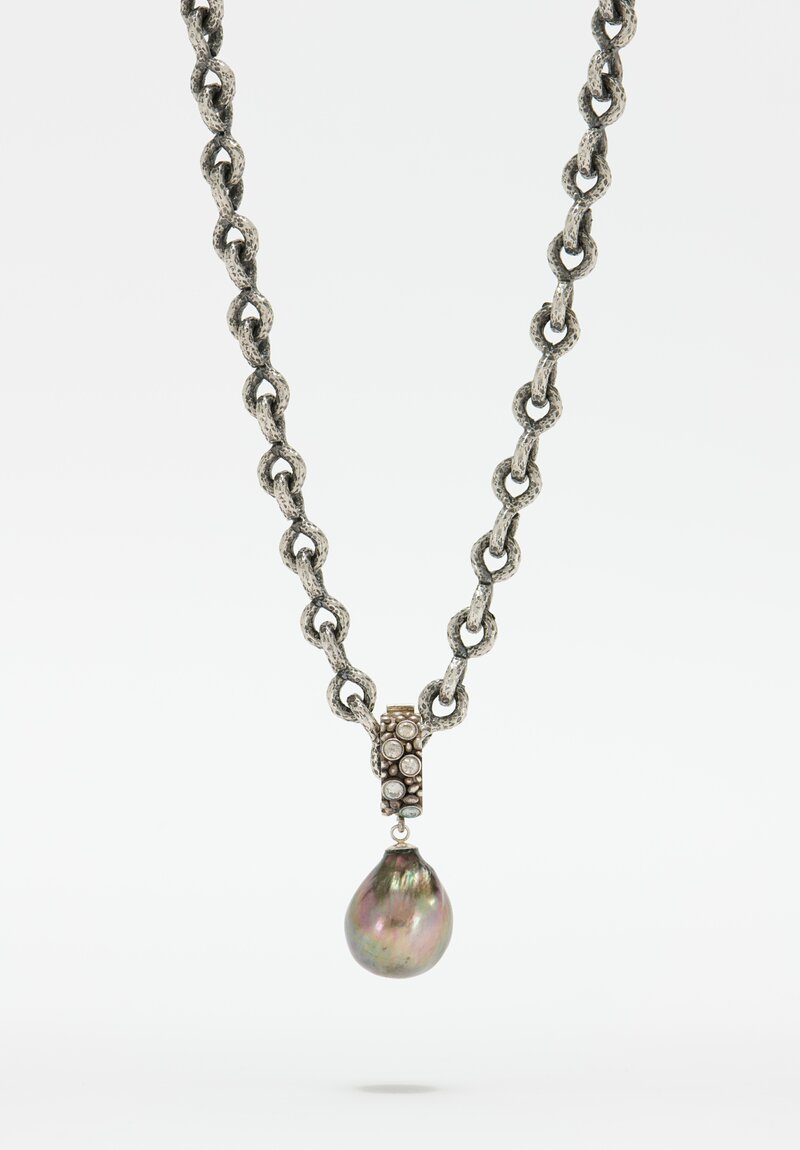 Irit Design Sterling Silver Chain with Pearl Pendant	