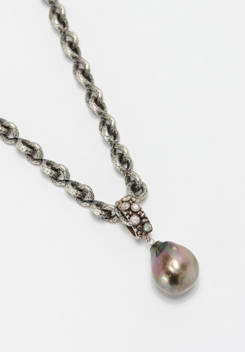 Irit Design Sterling Silver Chain with Pearl Pendant	