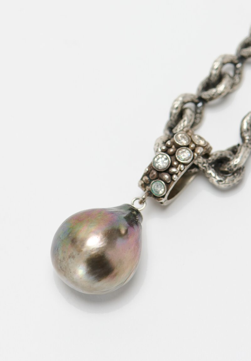 Irit Design Sterling Silver Chain with Pearl Pendant	