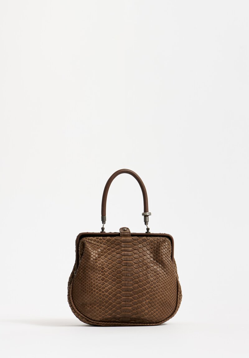 Christian Peau Small Python Bag in Brown	