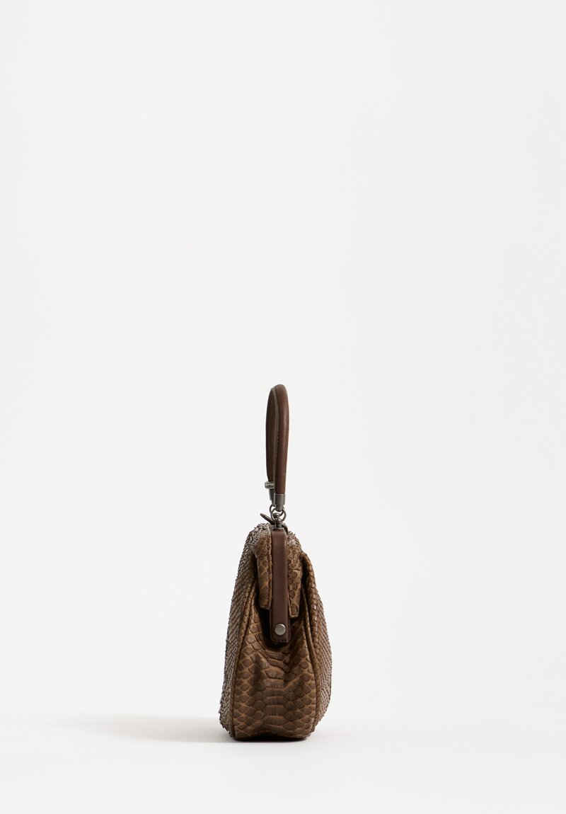 Christian Peau Small Python Bag in Brown	