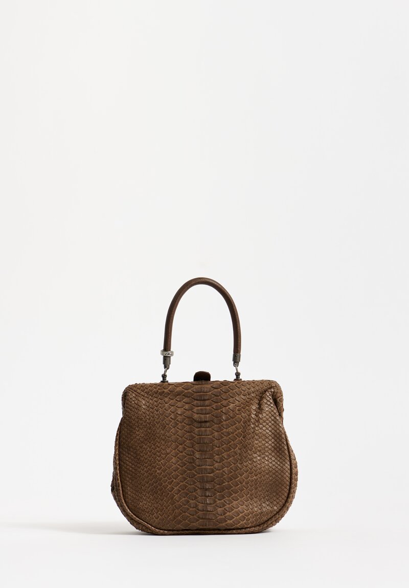 Christian Peau Small Python Bag in Brown	