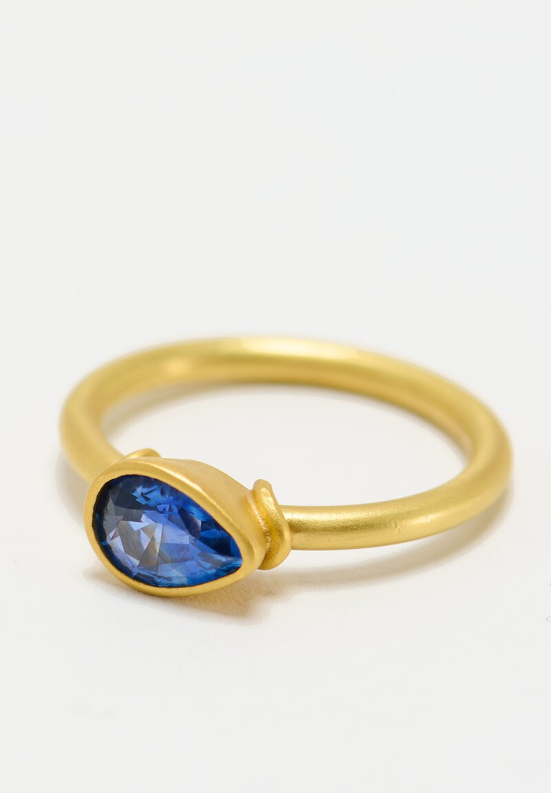 Denise Betesh 22k, Tear Drop Sapphire Ring	