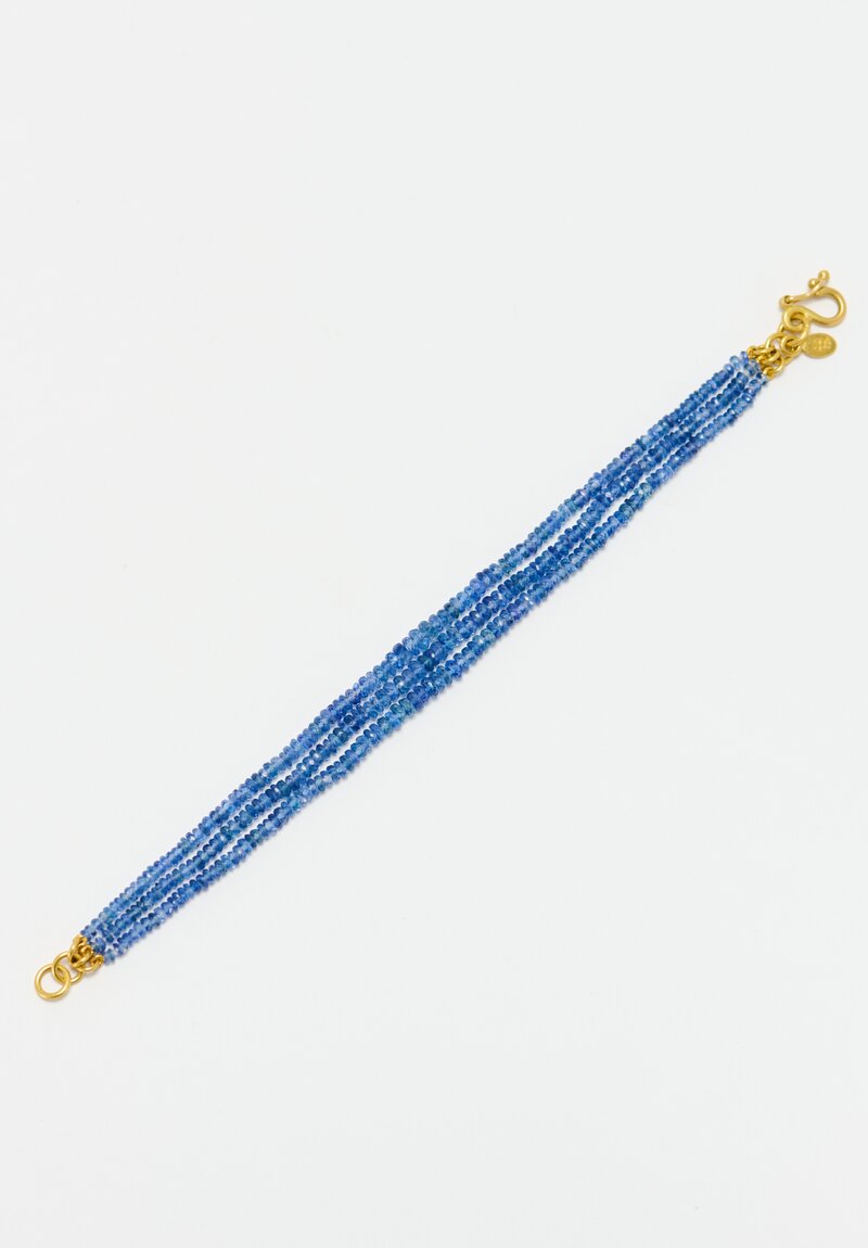 Denise Betesh 22k, Triple Strand Blue Sapphire Bracelet	