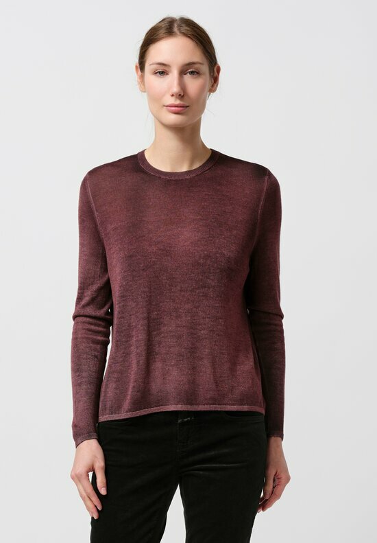 Avant Toi Cashmere & Silk Nuova Barchetta Sweater in Nero Agata Purple	