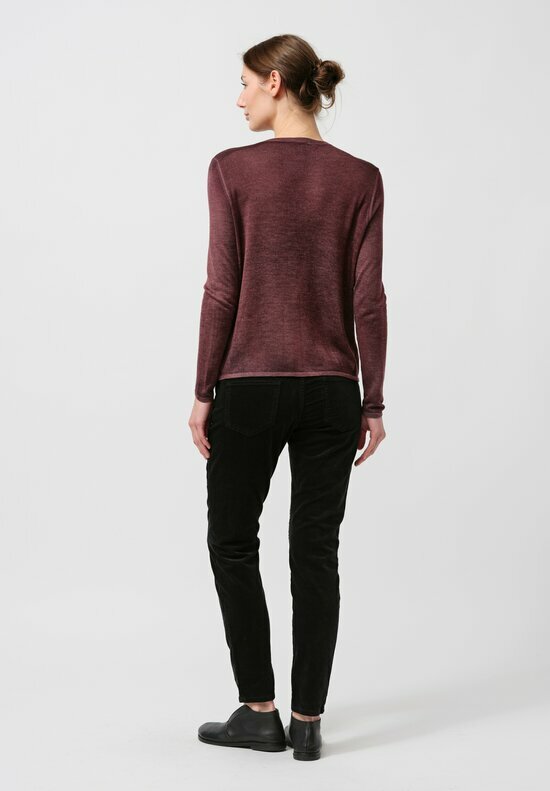 Avant Toi Cashmere & Silk Nuova Barchetta Sweater in Nero Agata Purple	