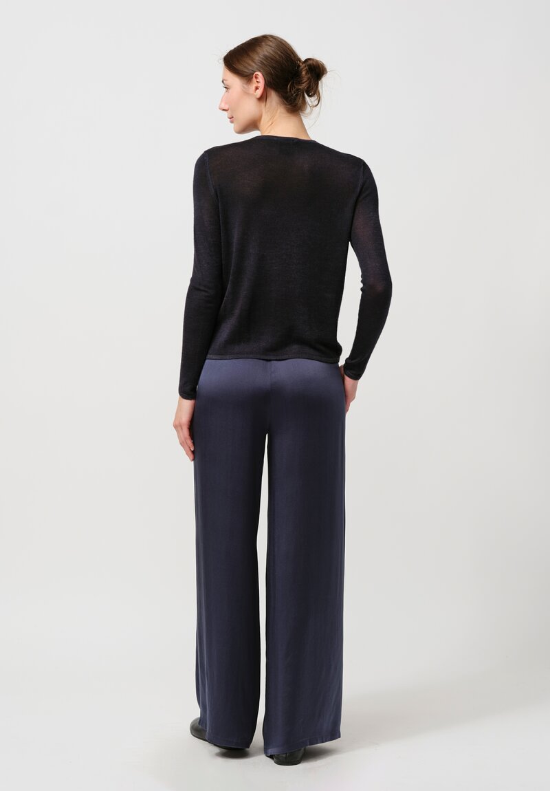 Avant Toi Cashmere & Silk Nuova Barchetta Sweater in Nero Navy Blue	