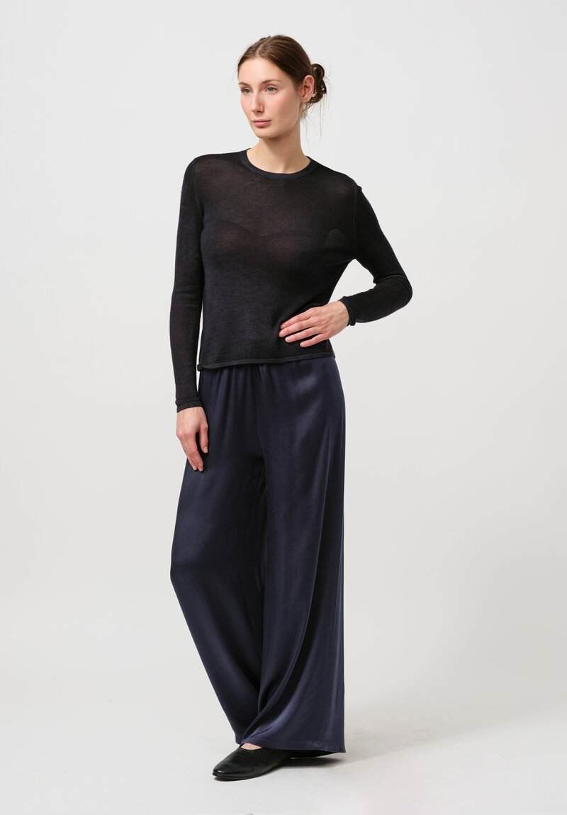 Avant Toi Cashmere & Silk Nuova Barchetta Sweater in Nero Navy Blue	