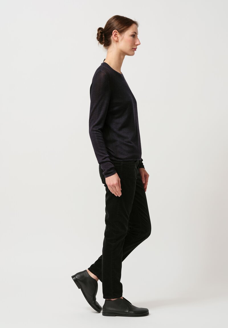 Avant Toi Cashmere & Silk Nuova Barchetta Sweater in Nero Navy Blue	