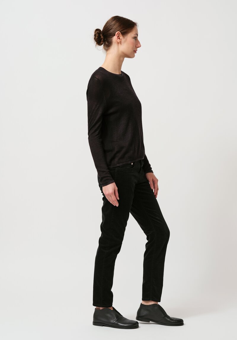 Avant Toi Cashmere & Silk Nuova Barchetta Sweater in Nero Black	