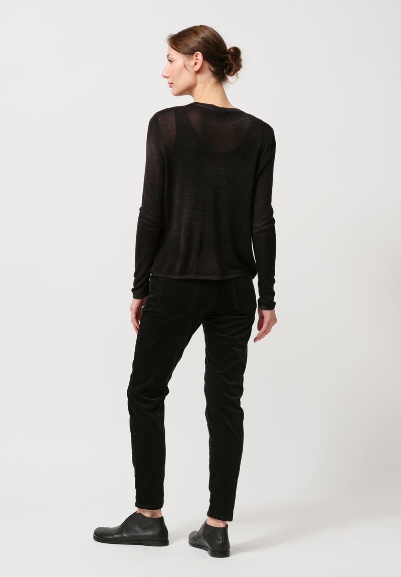 Avant Toi Cashmere & Silk Nuova Barchetta Sweater in Nero Black	