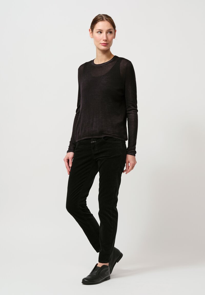 Avant Toi Cashmere & Silk Nuova Barchetta Sweater in Nero Black	