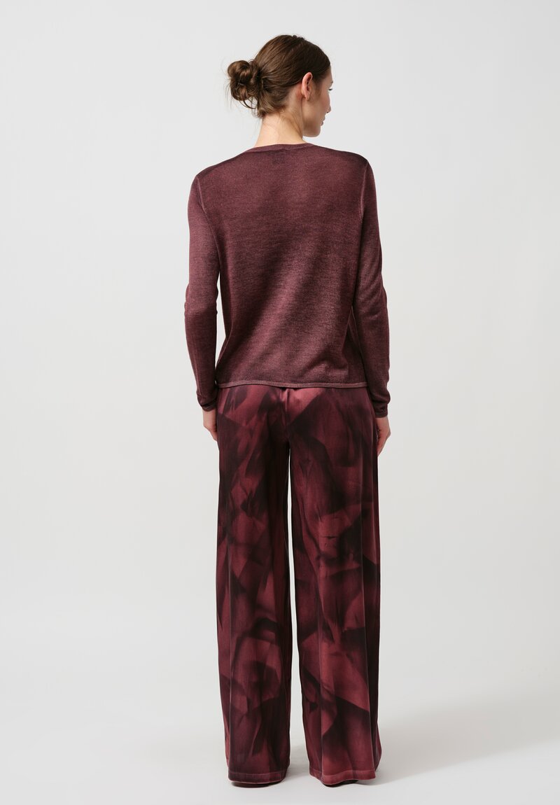 Avant Toi Silk Sfumature Palazzo Pants in Nero Agata Purple	