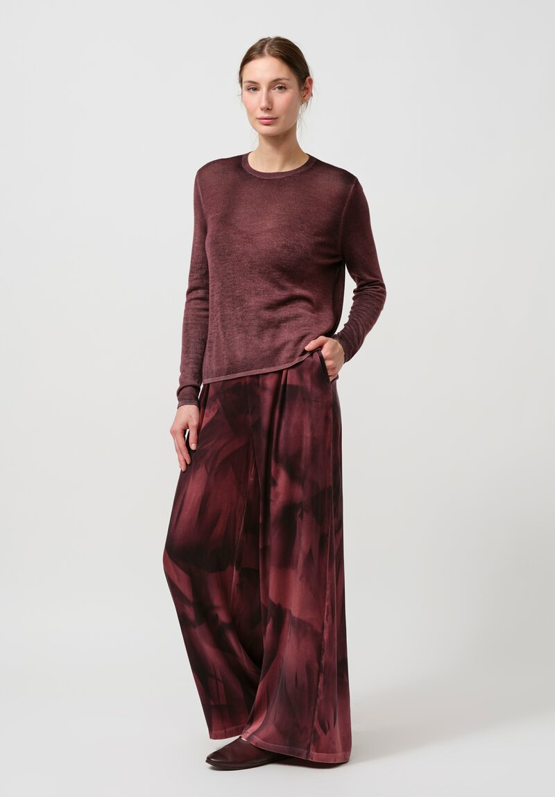 Avant Toi Silk Sfumature Palazzo Pants in Nero Agata Purple	