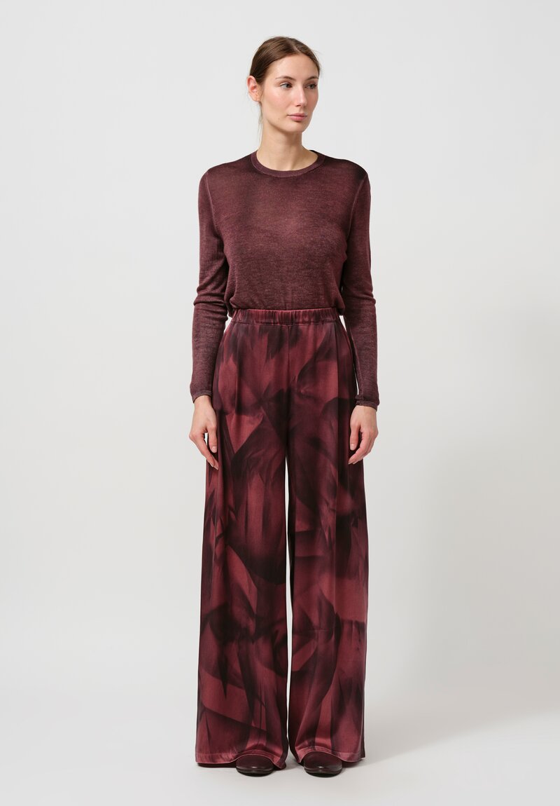 Avant Toi Silk Sfumature Palazzo Pants in Nero Agata Purple	