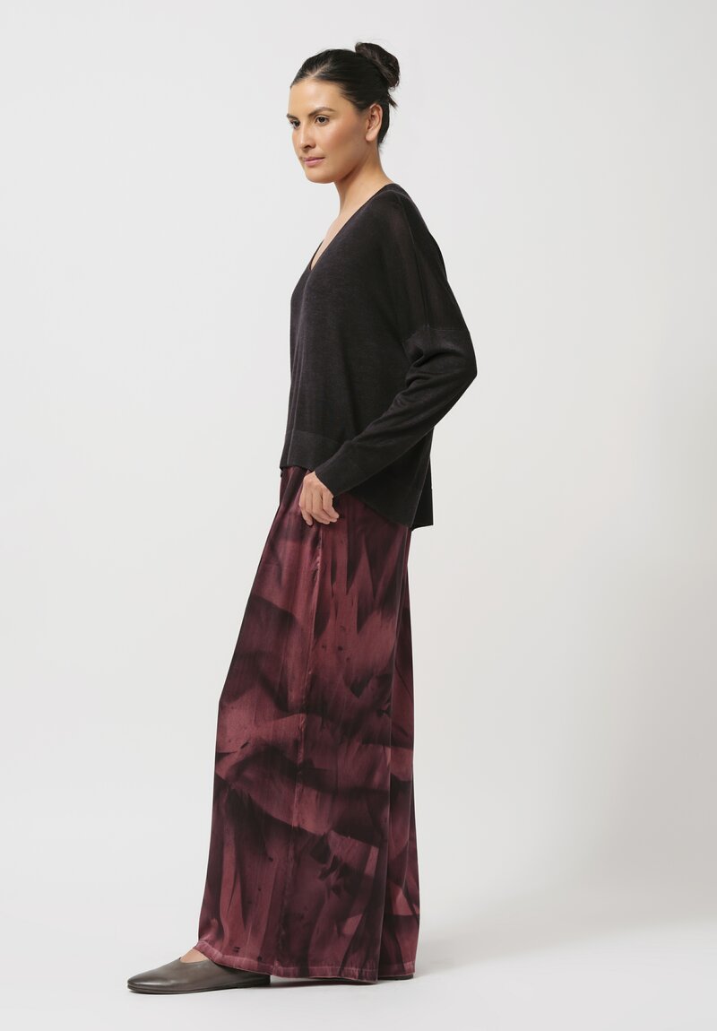 Avant Toi Silk Sfumature Palazzo Pants in Nero Agata Purple