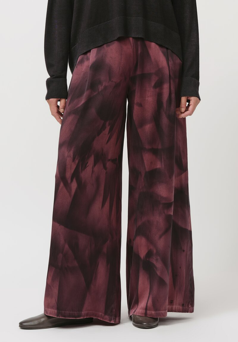 Avant Toi Silk Sfumature Palazzo Pants in Nero Agata Purple