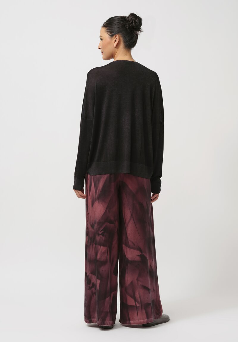 Avant Toi Silk Sfumature Palazzo Pants in Nero Agata Purple