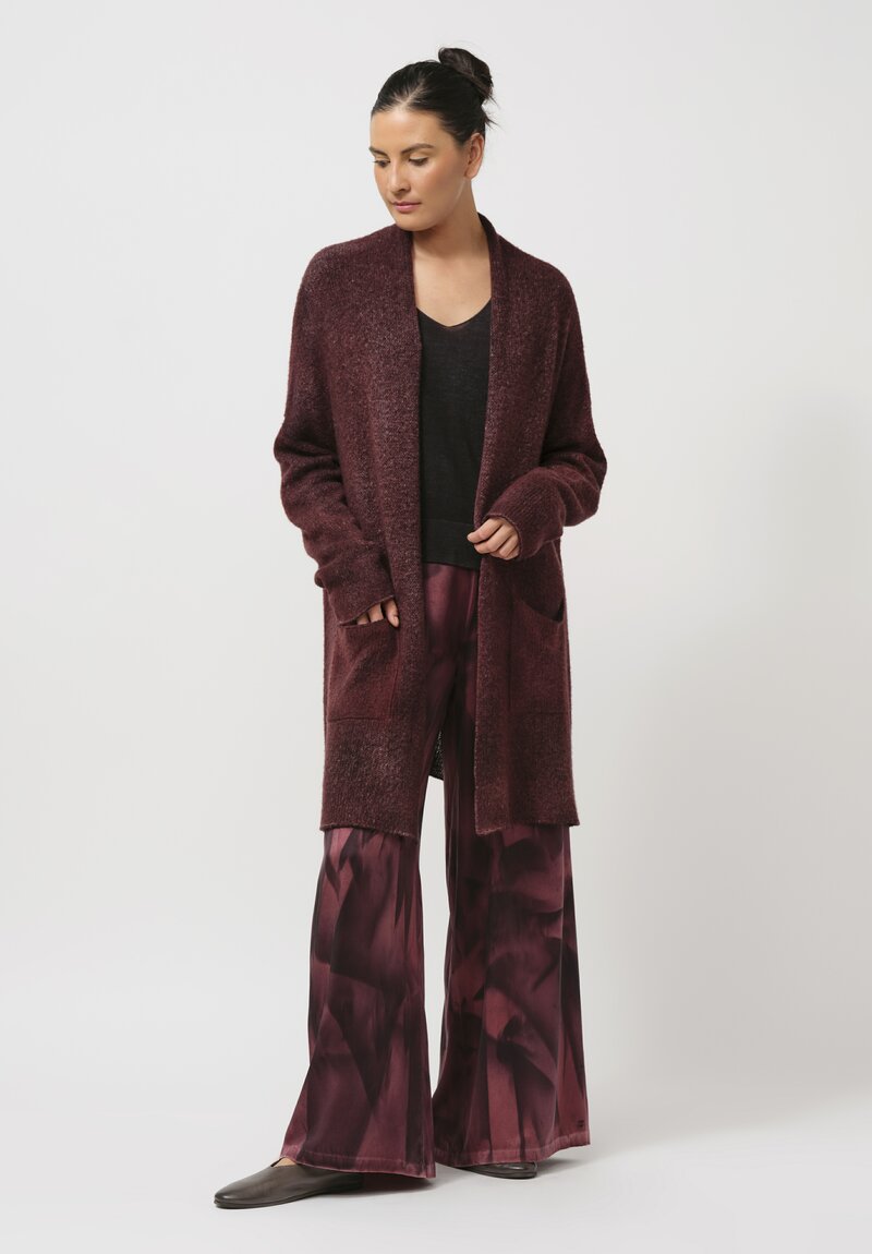 Avant Toi Silk Sfumature Palazzo Pants in Nero Agata Purple