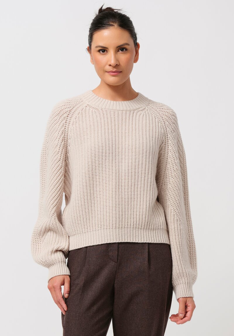 Iris Von Arnim Stonewashed Cashmere Aura Sweater in Alabaster Natural	