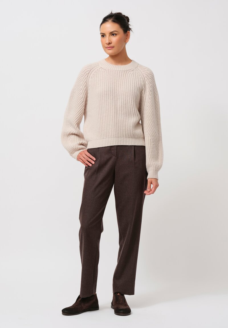 Iris Von Arnim Stonewashed Cashmere Aura Sweater in Alabaster Natural	