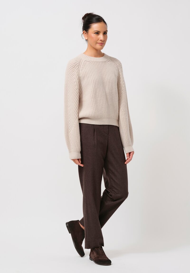 Iris Von Arnim Stonewashed Cashmere Aura Sweater in Alabaster Natural	