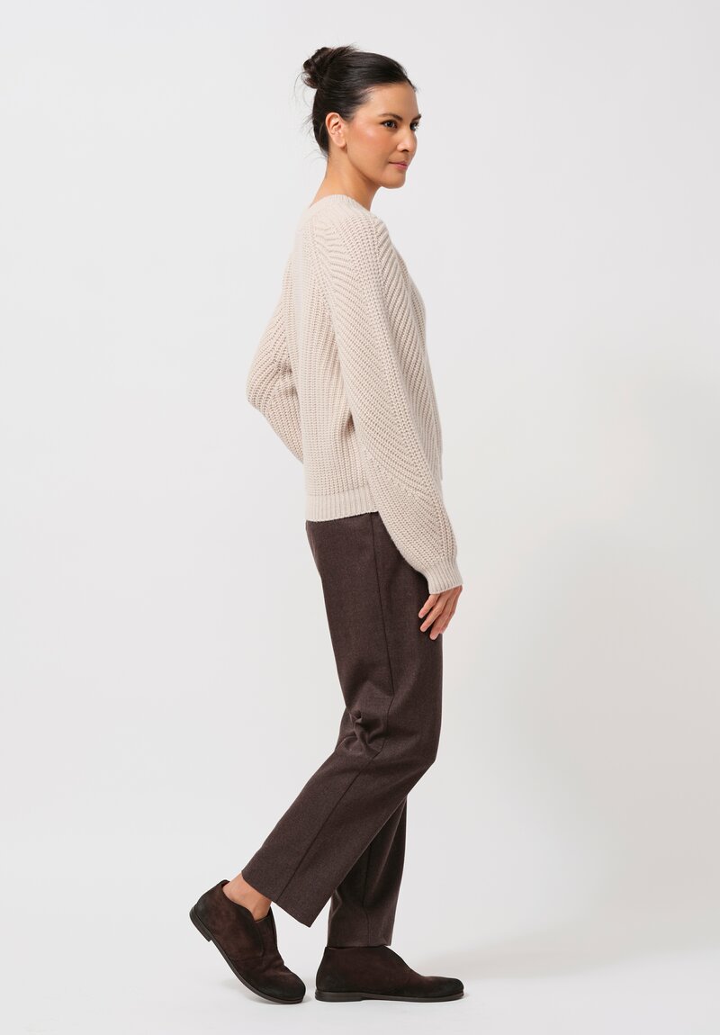 Iris Von Arnim Stonewashed Cashmere Aura Sweater in Alabaster Natural	