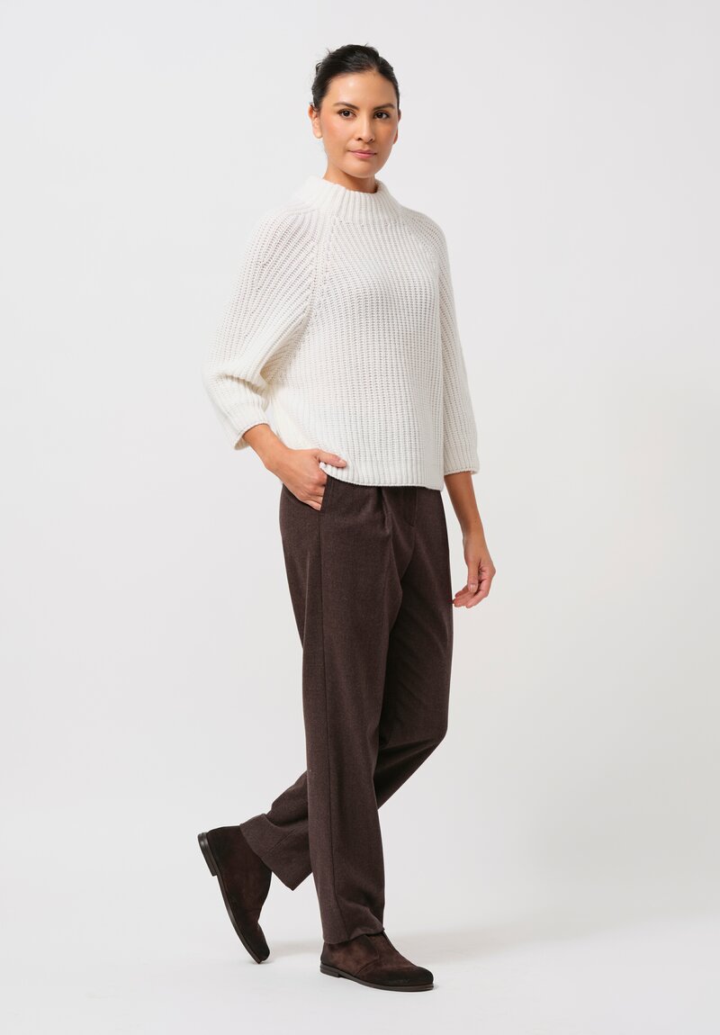 Iris Von Arnim Stonewashed Cashmere Fallou Sweater in Off White	