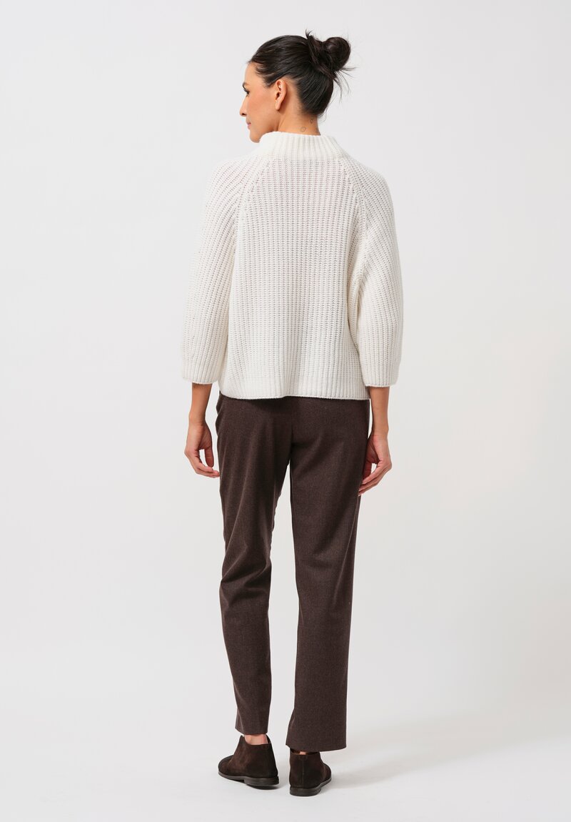 Iris Von Arnim Stonewashed Cashmere Fallou Sweater in Off White	