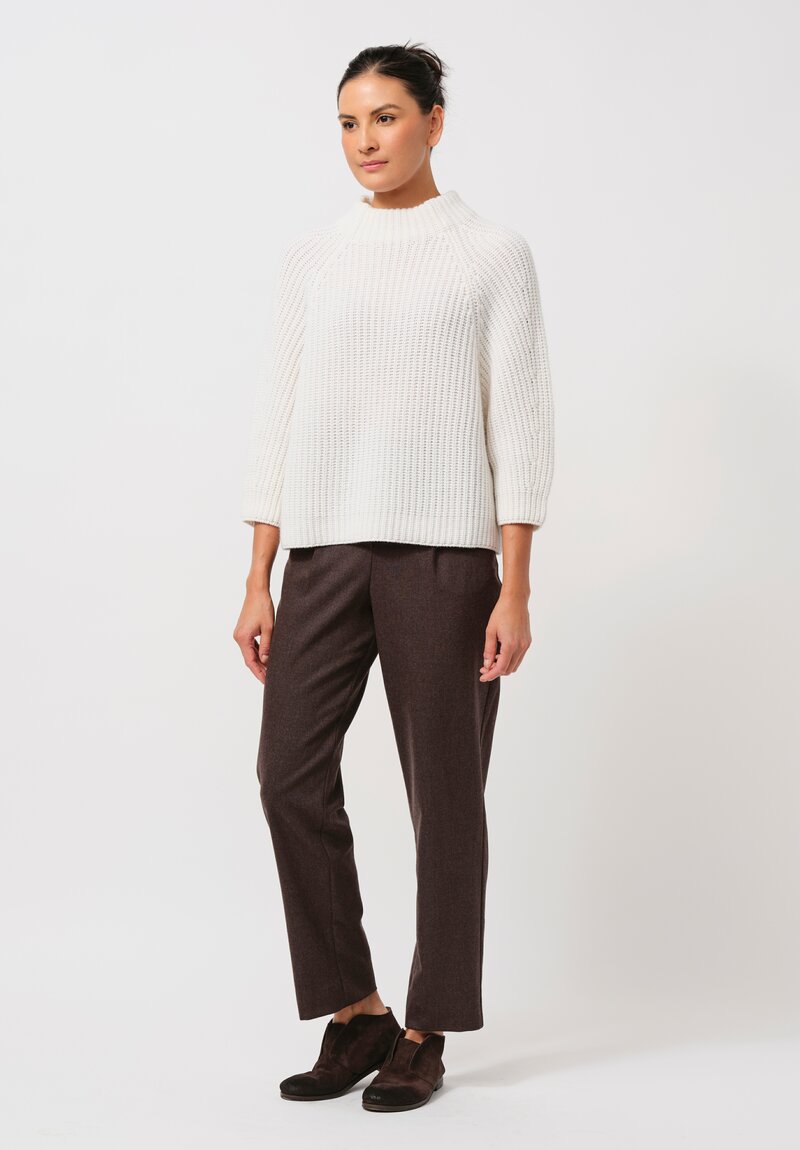 Iris Von Arnim Stonewashed Cashmere Fallou Sweater in Off White	