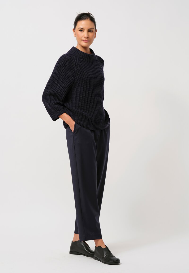 Iris Von Arnim Stonewashed Cashmere Fallou Sweater in Navy Blue	