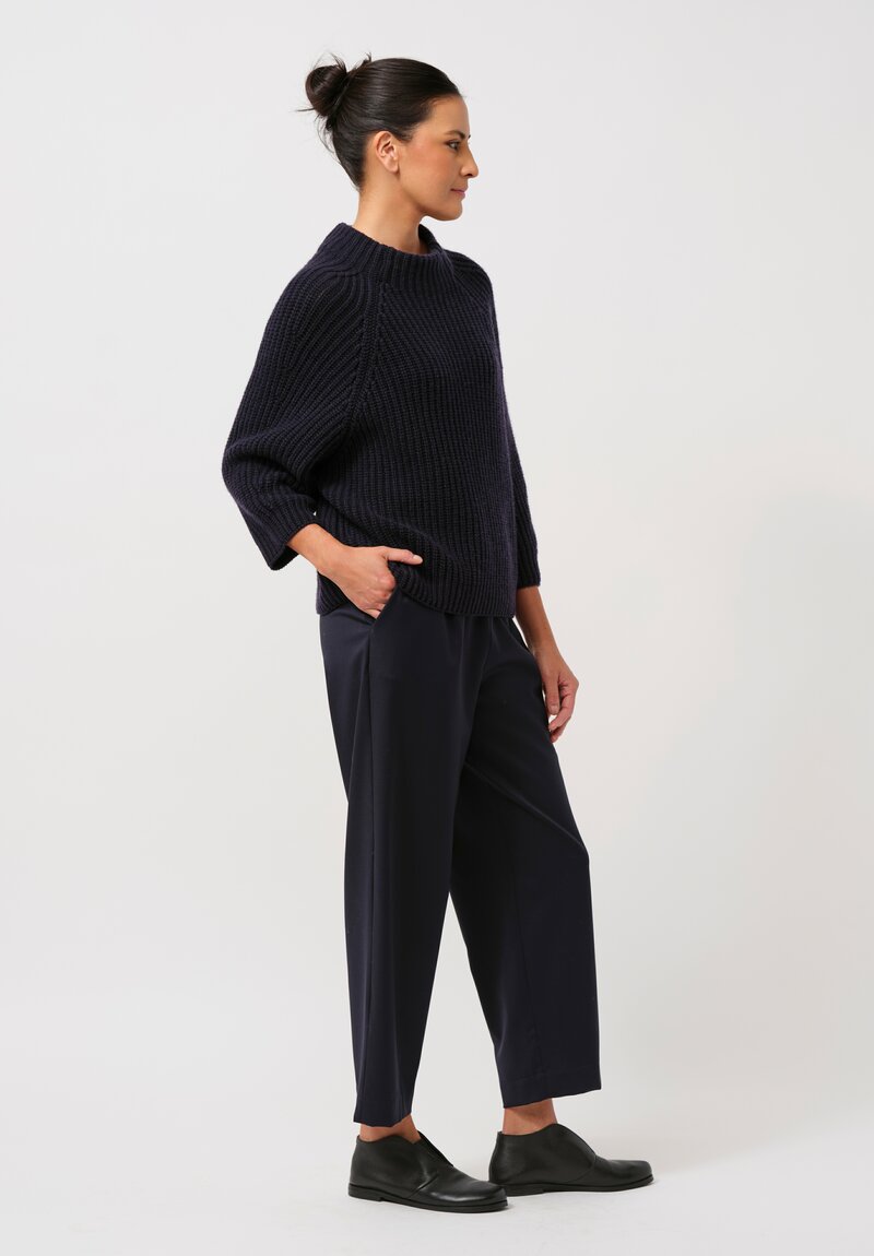 Iris Von Arnim Stonewashed Cashmere Fallou Sweater in Navy Blue	