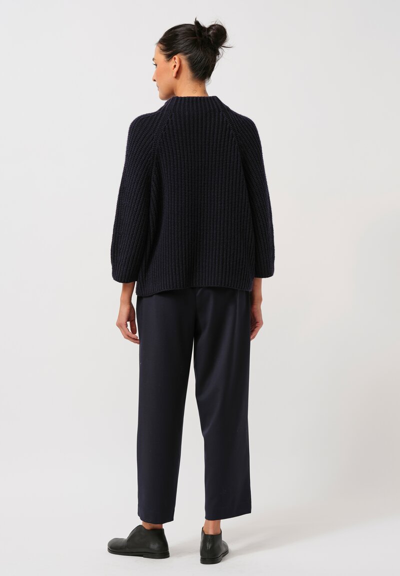 Iris Von Arnim Stonewashed Cashmere Fallou Sweater in Navy Blue	