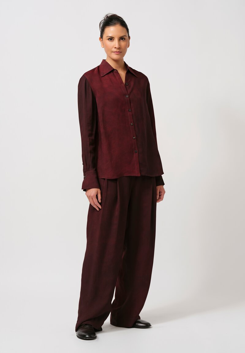 Ziggy Chen Pants in Merlot Red	