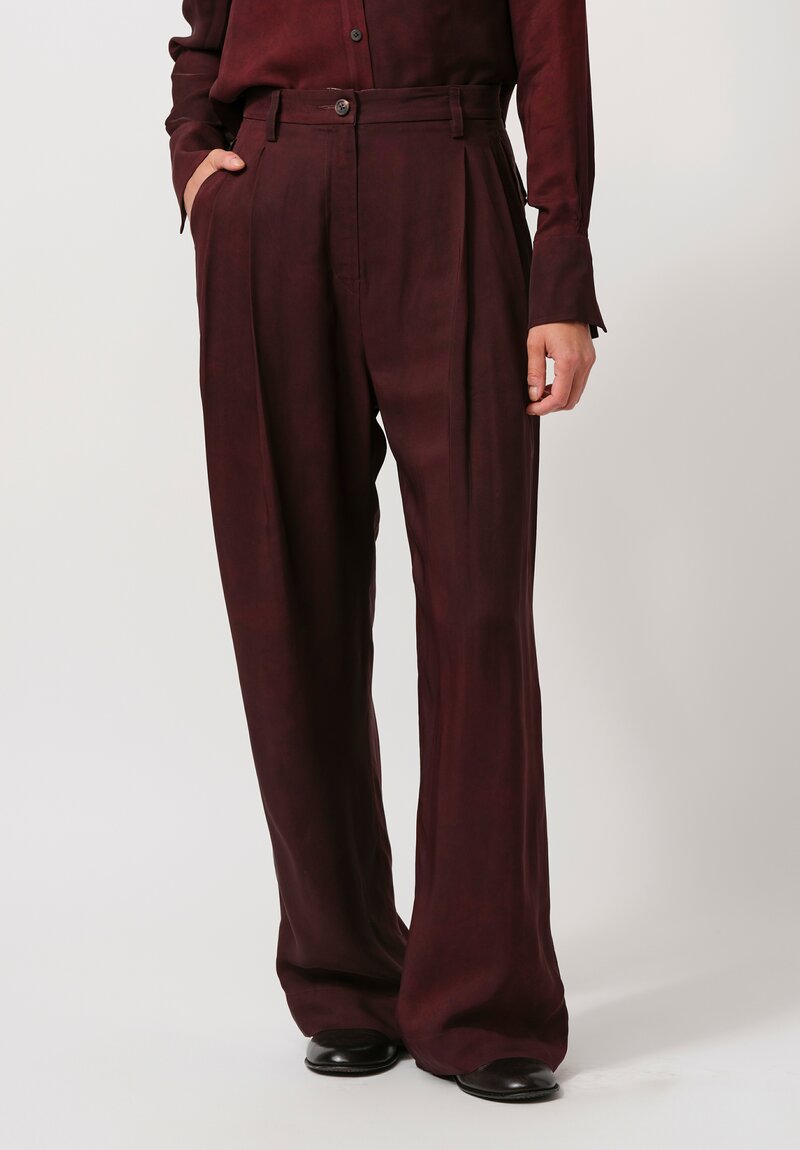 Ziggy Chen Pants in Merlot Red	