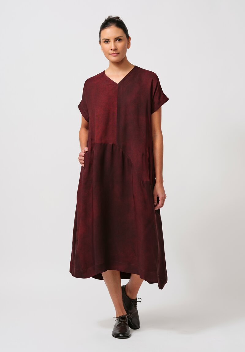 Ziggy Chen Dress in Merlot Red	