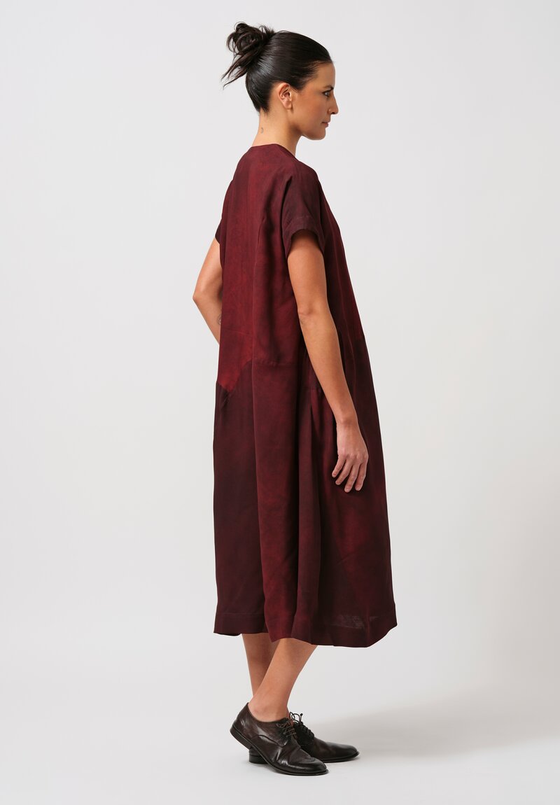 Ziggy Chen Dress in Merlot Red	