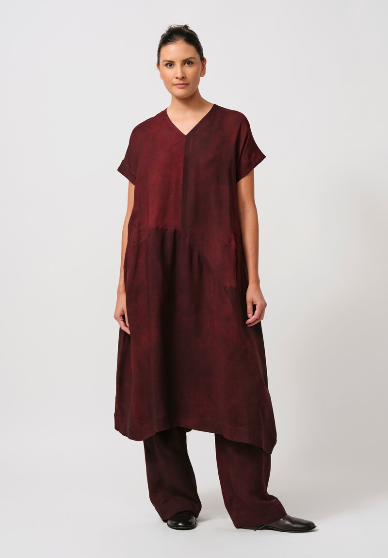 Ziggy Chen Dress in Merlot Red	