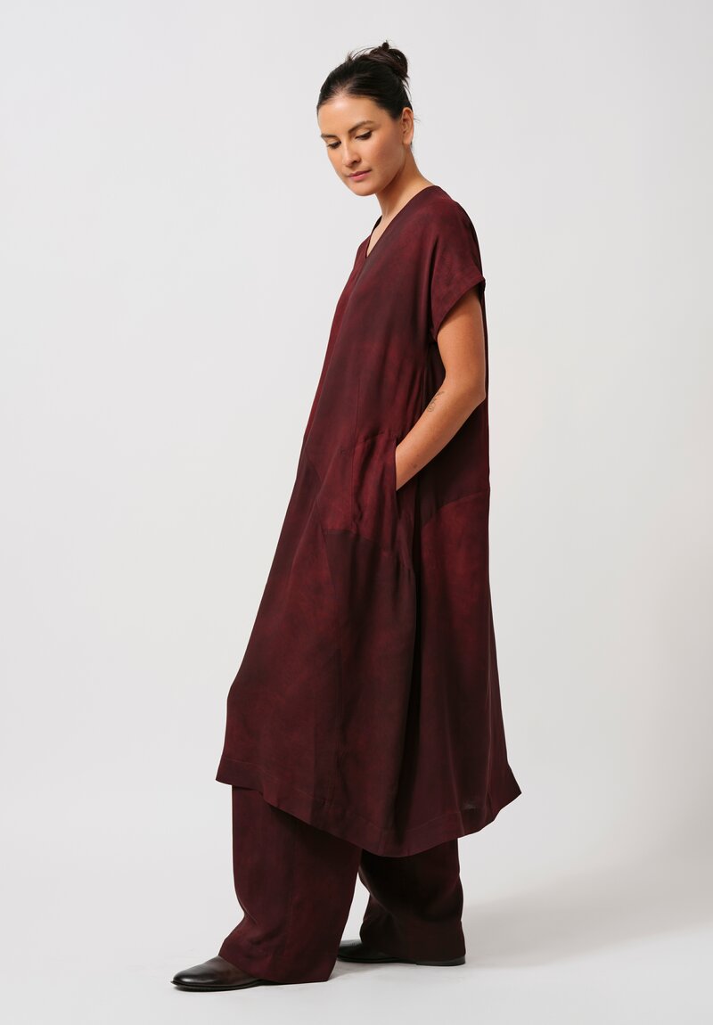 Ziggy Chen Dress in Merlot Red	